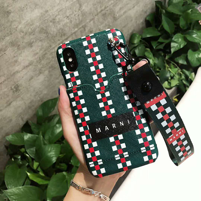 MARNI iPhone XS Maxケース ハンドストラップ付き
