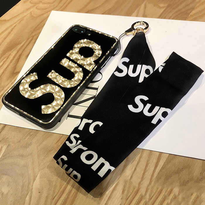 ストラップ付き アイフォン8/8プラスケース SUPREME