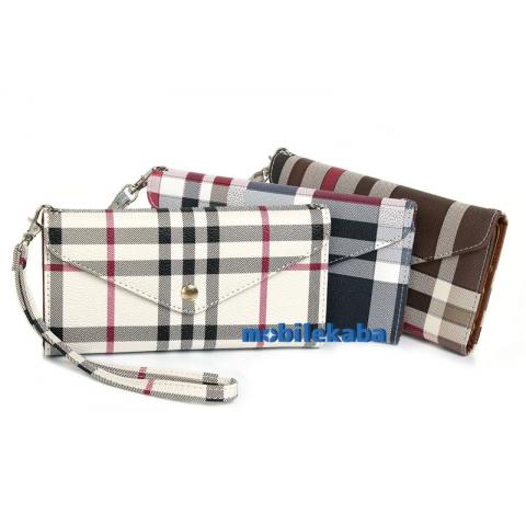 burberryバーバリー8アイフォン8/7プラスケース封筒デザイン8plus三つ折り携帯カバーチェック柄iphone6s携帯カバーチェーン付きブランド風セレブ愛用