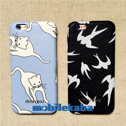 
イタリアファッションブランドmiumiuミュウミュウ猫ブルー可愛いiphone6S plusケース
