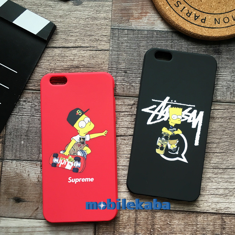 
ザ・シンプソンズsupストリートファッションブランドstussyコラボ6sケースiphone6plusアイフォン7赤携帯カバー 
