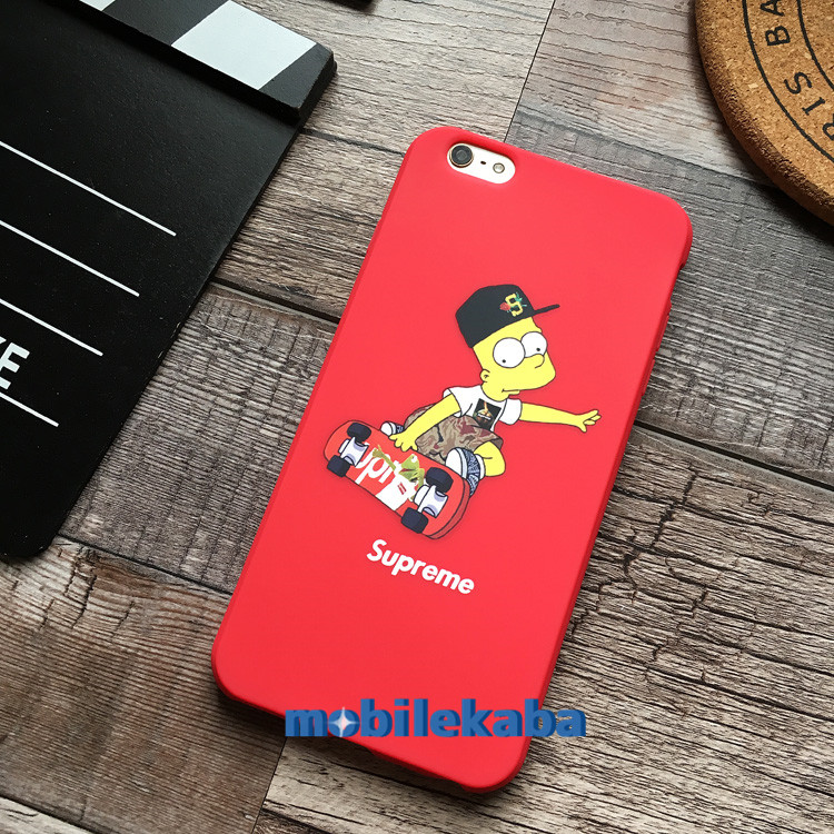 
ザ・シンプソンズsupファッションブランドstussyコラボ6sケースiphone6plusアイフォン7赤携帯カバー
