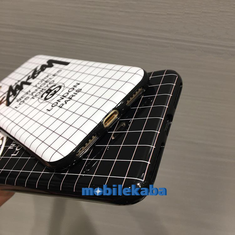 
黒白チェック柄ストリートブランドstussy　6sケースiphone6plusアイフォン7携帯カバー 
