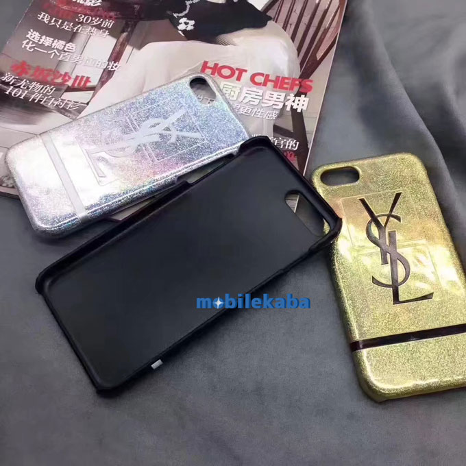 
ブランド風イブサンローランiPhone8ケース キラキラお洒落クール黒ブラック銀シルバー金ゴールド綺麗ファッション個性派
