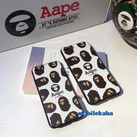 Aapeエーエイプ 浮き彫り サル猿模様iPhone7/8ケース ファッションデザイン個性派 ストリートブランド風 カッコイイさる柄iPhone7s携帯カバー