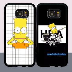 面白いギャラクシーS7エッジ GalaxyS8ケース シンプソンズThe_simpsonsチェック柄 黒白ファッション個性派愛用キャラクター