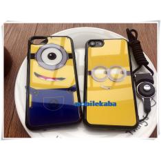 鏡面保護ミニオンiPhone8ケース ストラップ 大ヒットキャラクターminionsグッズ カッコイイ個性大きい目iPhone7 iPhone7sケース