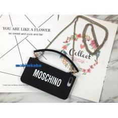 モスキーノ moschino バッグ ファッション オシャレ 魅力的 iPhone8 iPhone7s iPhone7/6 ケース 女子力 女性向け チェーン シリコン製 きれい 黒銀金鎖 アイフォン...