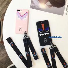 ストリート ブランド フェンデイ Fendi カッコイイ モンスター 怪獣 大きい目 iPhone8 iPhone7s iPhone7 ケース カップル ブラック ピンク ストラップ アイフォン8 ペ...