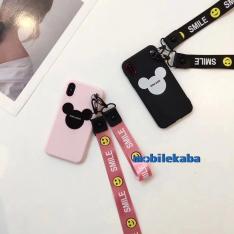 ディズニー ランド Disney land ミッキー Mickey シンプル 簡約デザイン ピンク ブラック iPhoneX iPhone8 iPhone8plusケース 長短ストラップ 子供の素晴ら...