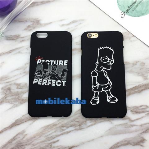 The simpsons ザ・シンプソンズ 黒白配色 iPhoneX ケース 家族模様 個性 人気 超薄い ハード iPhone8 iPhone7 ケース