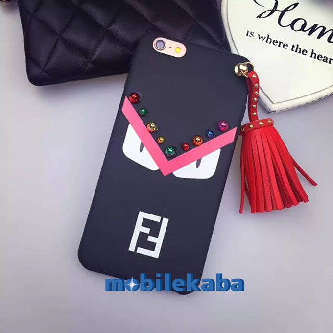 
キャラクター ストラップ Fendi フェンデイ iPhoneX iPhone8 ケース 怪獣
