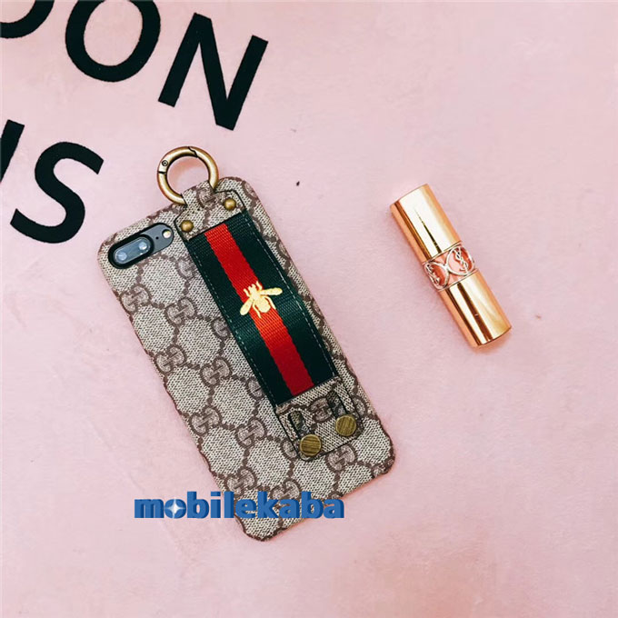 ミツバチ 流行配色 ブランド グッチ 革製 Gucci iphone8/8plusカバー