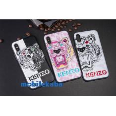 ピンク ブラック ホワイト カッコイイ色合い ストリート ブランド KENZO ケンゾー 男女兼用 虎頭 トラ柄 iPhoneX iPhone8 iPhone7 ケース ハード カップル向け ペアケー...