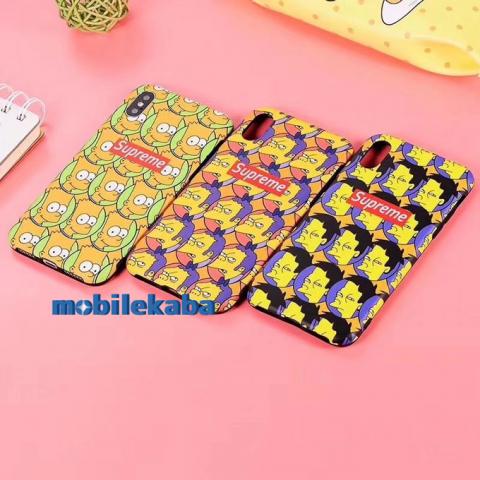 iPhoneX iPhone8 iPhone7 ケース シュプリーム SUPREME シンプソンズずくめ 若者大変人気 個性派愛用ブランド キャラクター カッコイイ iPhoneカバー