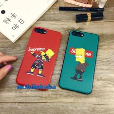 人気ブランド風 シュプリーム supreme 滑稽 キャラクター シンプソンズ パロディー iPhoneX iPhone8 iPhone7 ケース レッド グリーン カップル