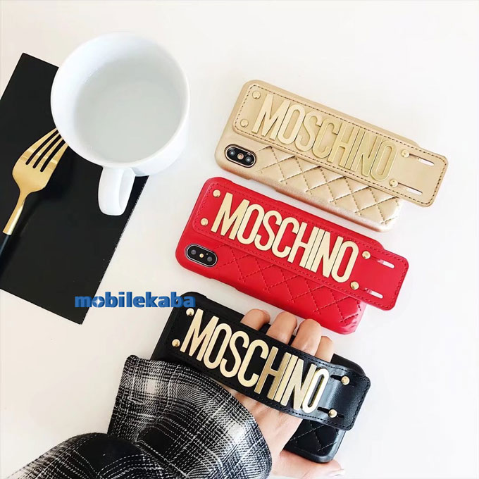 
モスキーノ iPhoneX iPhone8 ケース ハンドベルト
