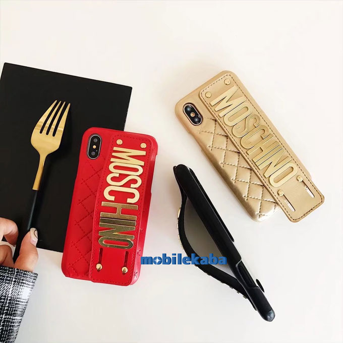 
革 ブランド モスキーノ iPhoneX iPhone8 ケース
