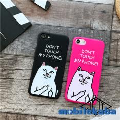 ギャグ英語中指猫白い猫iphone8ケース個性Don't touch my phone アノイングキャット7plusアイフォン6s携帯カバーRipndipジャケット猫 韓国 海外 インスタ映え ネコ人気カップル男女ペアケース面白いファックユ