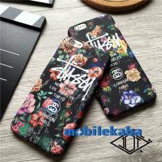 携帯カバーstussy花柄フラワー男性メンズ芸能人ストリートファッションiphone6ケース7アイフォン6sステューシー8plusマット素材ハードケース男女お揃いペアケース個性落書きジャケット