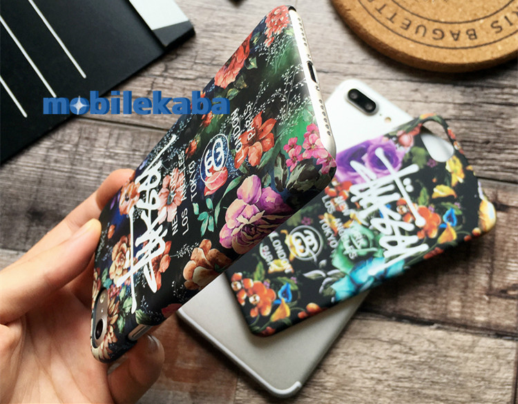
カバーstussy花柄フラワー男性メンズ芸能人ストリートファッションiphone6ケース7アイフォン6sステューシー8plusマット素材ハードケース
