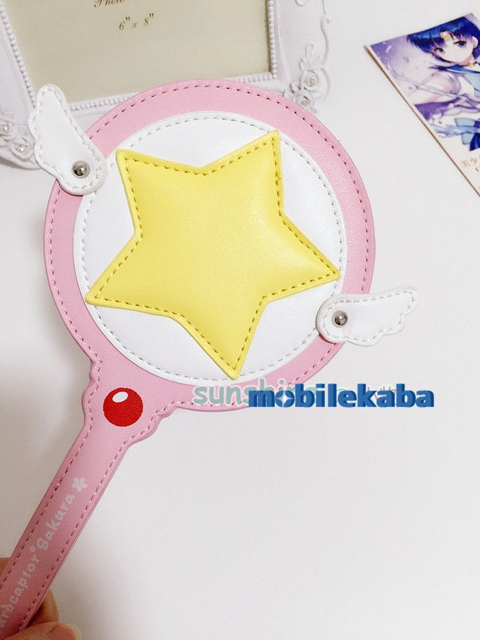 
カードキャプターさくらケース 定期入れ星の杖魔法の杖可愛いストラップ付き レディース パスケース idケース
