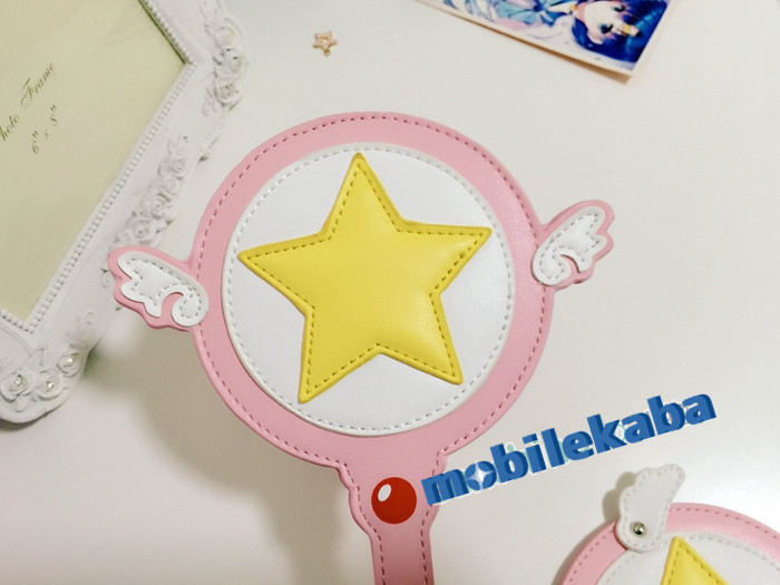 
カードキャプターさくらパスケース 定期入れ星の杖魔法の杖可愛いストラップ付き レディース  idケース
