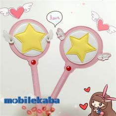カードキャプターさくらパスケース 定期入れ星の杖魔法の杖可愛いストラップ付き レディース パスケース idケース 革 レザーsuica icoca記念日 誕生日 プレゼント