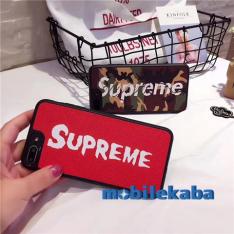 布模様SupremeケースブランドiPhone8Plus/8携帯カバー人気赤いレッド迷彩柄ストリートファッション男女アイフォン6splus/6/7plus/7ジャケットお揃いシュプリーム