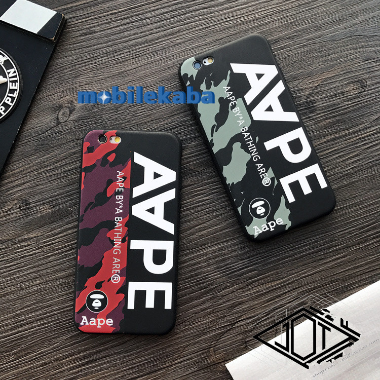 エーエイプ Aape迷彩iphone7ケース8 plus個性英語文字ロゴおしゃれファッションブランド アイフォン6sソフト携帯カバーかっこいい