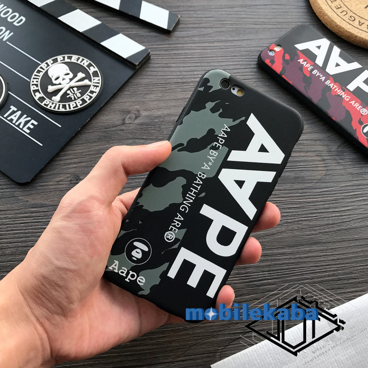 Aape迷彩iphone7ケース8 plus個性英語文字ロゴおしゃれファッションブランド アイフォン6sソフト携帯カバーかっこいい