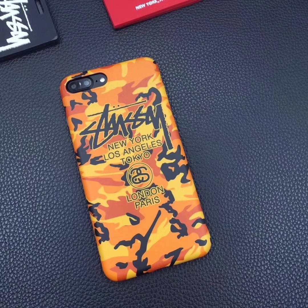 
STUSSYパープル紫オレンジ灰色グレー iPhone8/8Plus/7ケース ブランド風ストリート アイフォン6s 6splus携帯カバー
