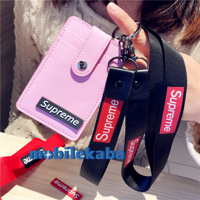 ストリートファッションブランド男女パスケース 定期入れペアおそろい Supreme長期耐久 電車通勤・通学大活躍 鞄に付けたまま改札タッチ 首掛け

