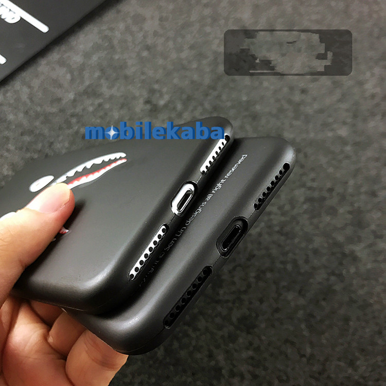 ファッションBAPEサメ鮫アイフォン7/8/XケースiphoneX/8/7/6splusベイシングエイプ メンズ艶消しソフト携帯カバー