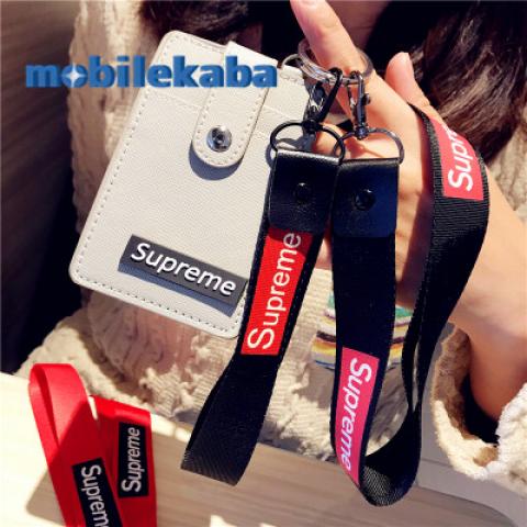 カラー縦型パスケース シュプリームSupremeパスケース メンズ 定期入れ 両面 カードケース人気レザー革製ストリート パス ケース かわいい 定期入れ 大人ファッションブランド便利ブラック レッドパスケース 定期入れ カード ケース レ