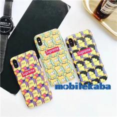 ザ・シンプソンズSupremeコラボ艶消しマット素材アイフォンX/8/7Plus/6sケースThe Simpsonsアニメ人気キャラクターiPhone 7/8/ X携帯カバー ストリート系シュプリーム...