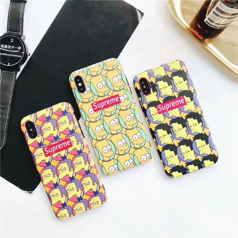 The Simpsons人気キャラクターiPhone 7/8/ X携帯カバー ストリート系シュプリーム携帯ジャケット6Splus
