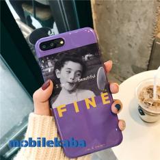 インスタ人気欧米自撮りセルフィー イラスト風紫色ガール女子 アイフォン7plusケースiphoneX/8/6Sソフト携帯カバー パープル個性スマホジャケットiPhoneX/8plus/7plus/6splus
