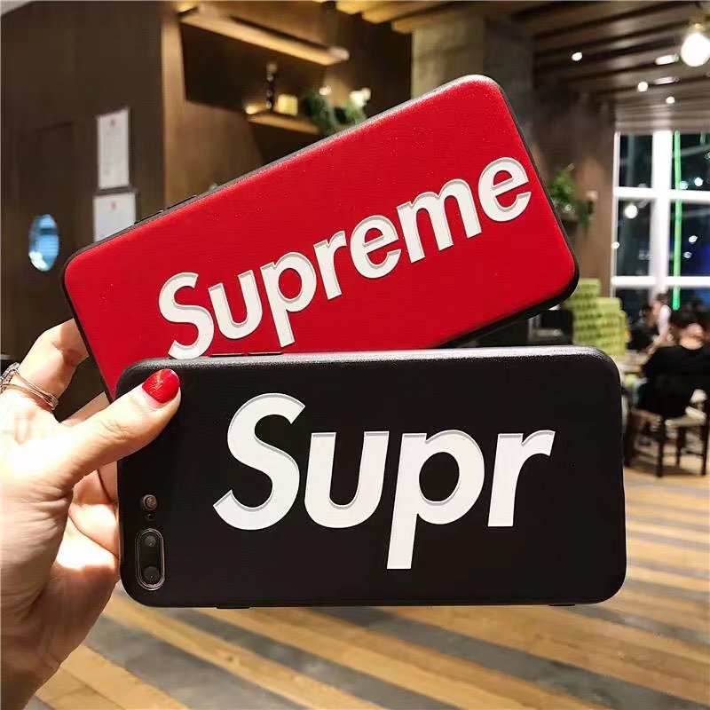 Supreme男女アイフォン8Plus/8/7Plus/7携帯カバーSUPストリートブランドiPhone7Plus/6s携帯ジャケット白い黒いホワイト耐衝撃