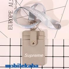 シュプリーム Supremeパスケース ストリートブランド ギフト誕生日 プレゼント IDカード ネックストラップ付き定期入れパロディSUPレディース メンズ パスケース 定期入れ icカード 2枚 かわいい おしゃれ灰色ピンク色黄色青シン