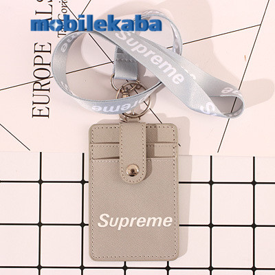 シュプリーム Supremeパスケース ストリートブランド ギフト誕生日 プレゼント IDカード ネックストラップ付き定期入れパロディSUPレディース