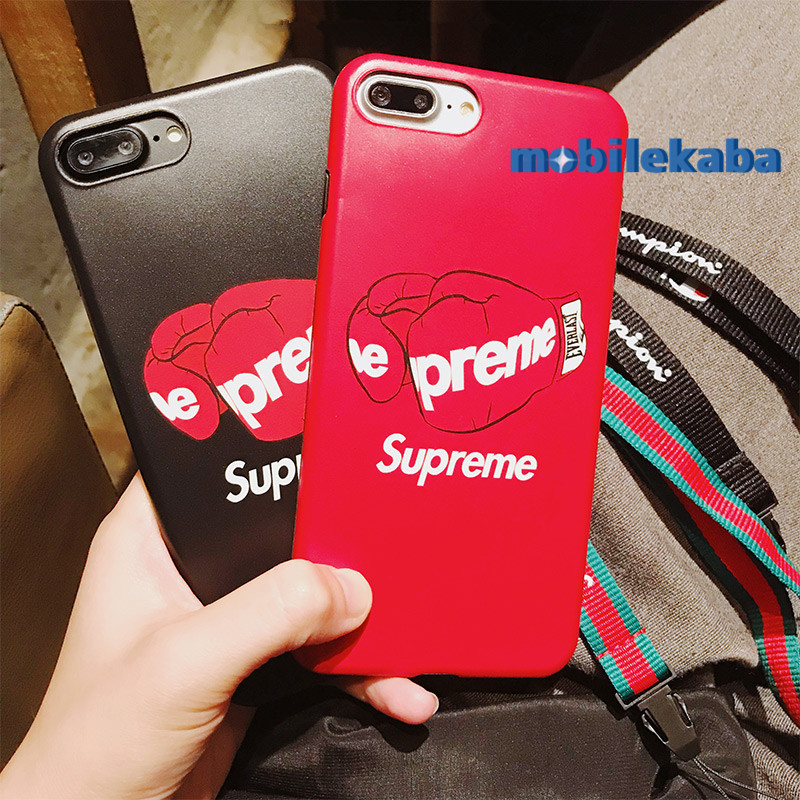 ファッション個性的アイフォンXケース シュプリーム Supreme赤いiPhone8plus/8/7plusケース黒いボクシンググローブ6sマット素材