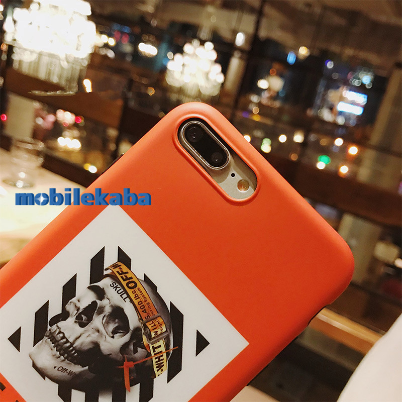 
芸能人メンズ8Plusケース髑髏個性的ファッションブランドどくろiPhone7plus/8plus/6sオフホワイトOFF-WHITE
