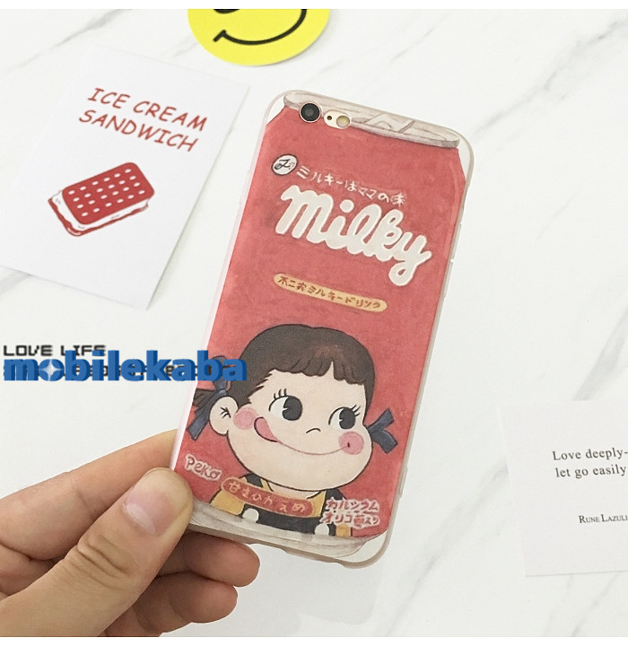 不二家 ペコちゃんiphoneXケース アイフォン8ケース8plusソフトシリコン菓子ミルキー保護カバー7plus薄い耐衝撃6sスマホケース
