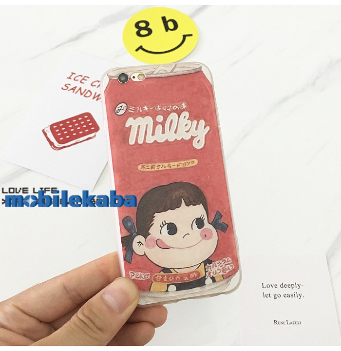 
不二家iphoneXケース アイフォン8ケース8plusソフトシリコン菓子ミルキー保護カバー7plus薄い耐衝撃6sスマホケース
