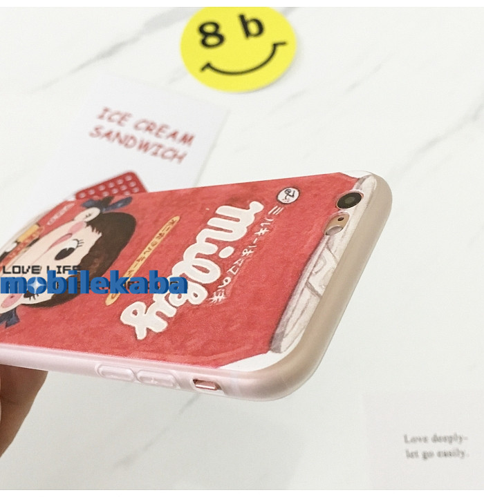 シリコン菓子ミルキー保護カバー7plus薄い耐衝撃6sスマホケースかわいいドリンク人気キャラクター店頭ペコちゃん
