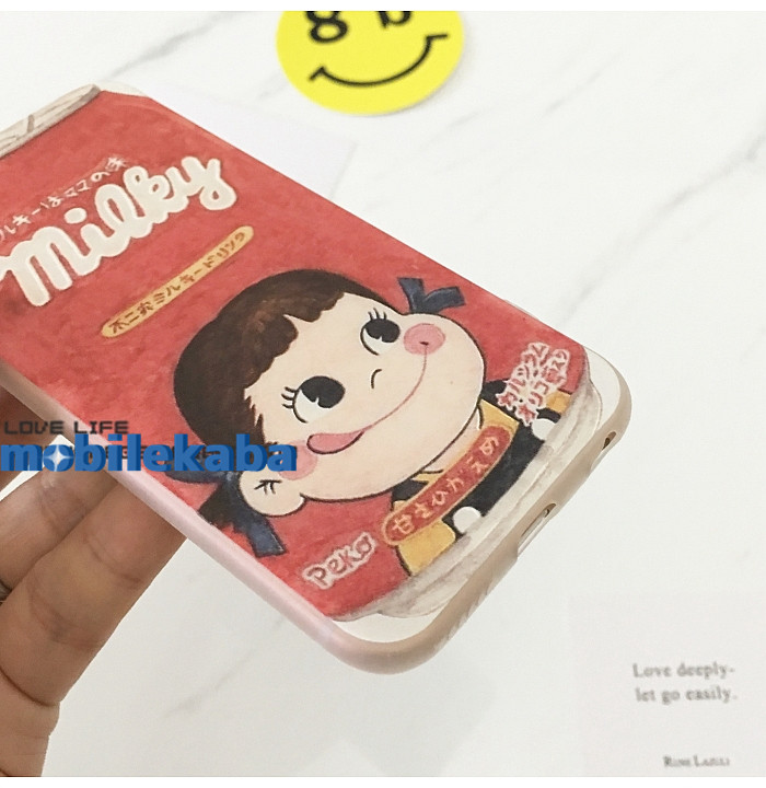 菓子ミルキー保護カバー7plus薄い耐衝撃6sスマホケースかわいいドリンク人気キャラクター店頭ペコちゃん
