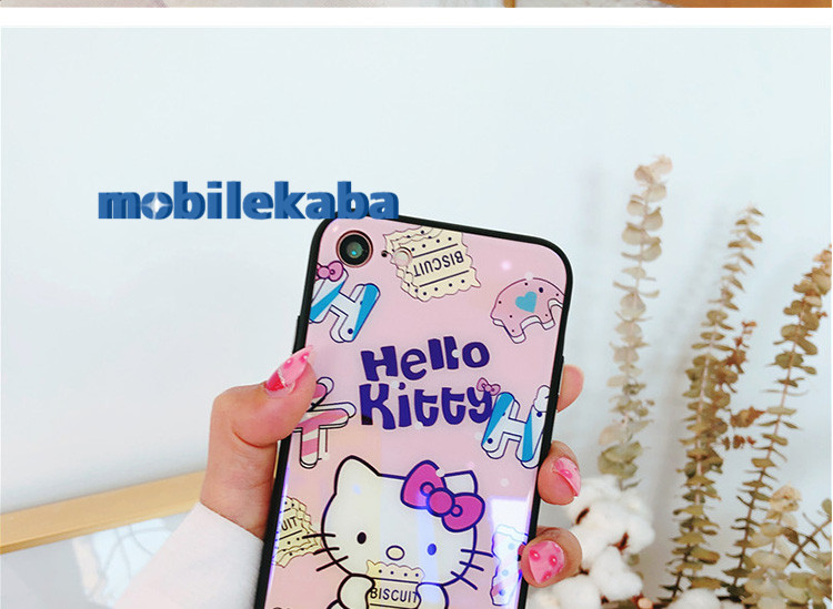 ハローキティかわいいキャラクターiphoneXスマホケース7plusメッキ加工硝子アイフォン8ケース女子ピンク色

