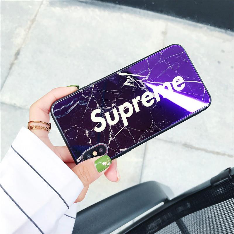 
硬化ガラスSupremeケースiPhoneX/8シュプリーム高級8/7Plus/7/6s携帯カバー猿エーエイプ
