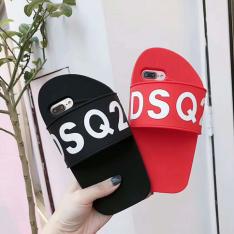 DSQ2 iphone6s/67/8/9/X Plus ケース サンダル と 見間違えそう 靴 おもしろ デザイン で 暑い 夏 を 乗り切る iPhoneX ブラック 耐衝撃防止